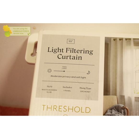 Threshold 54x95" Light Filtering Solid Grommet Curtain Panel White (Mark)* - Picture 6 of 8